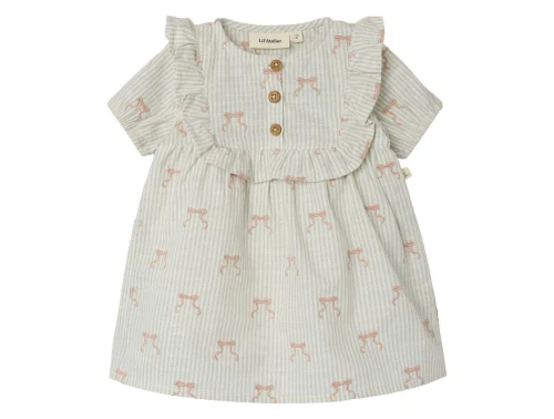 Lil Atelier coconut milk sløjfe kjole med striber til baby